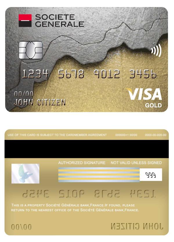 France Societe Generale bank visa gold card
